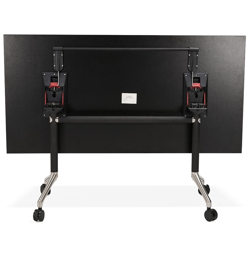 Bureau pliant FLEXO noir sur roulettes 160x80 cm