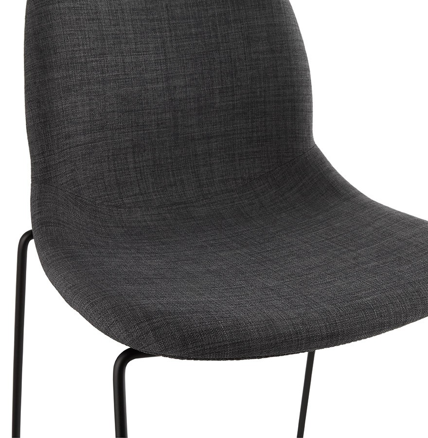 Tabouret de bar EKTOR gris foncé en tissu empilable