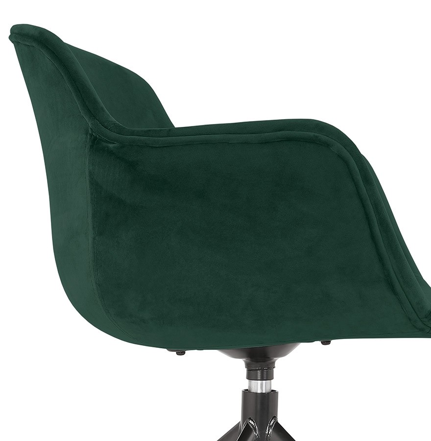 Chaise GRAPIN velours vert et métal noir