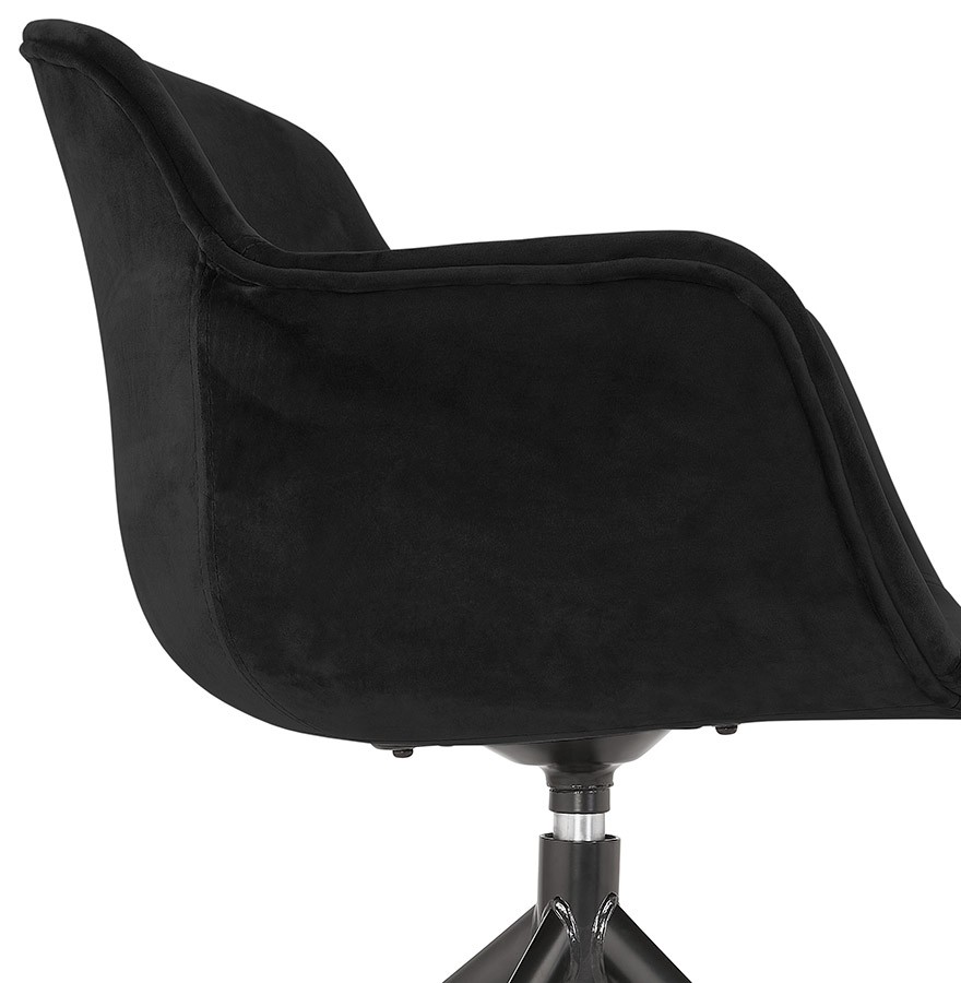 Chaise GRAPIN velours noir et métal noir