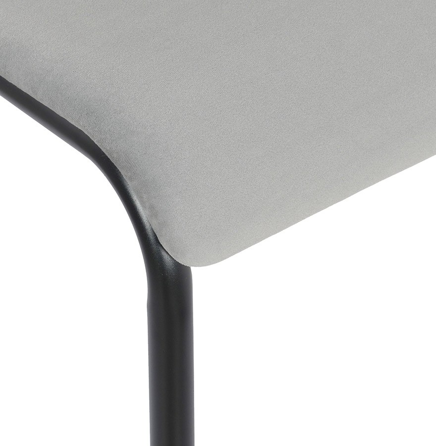 Chaise de cuisine empilable en velours gris