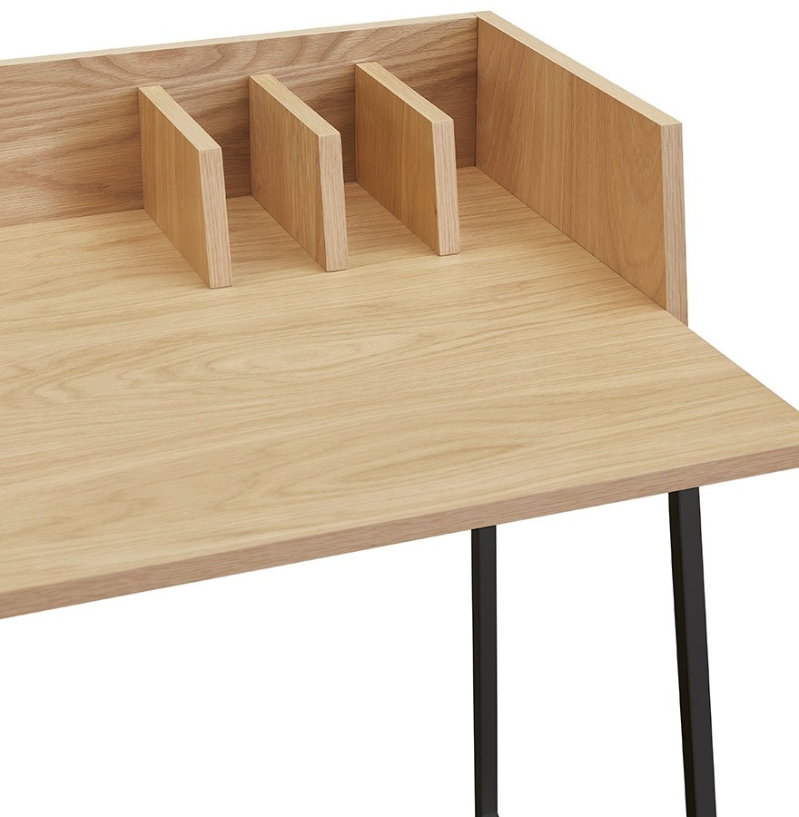 bureau droit bois naturel métal noir SALMON