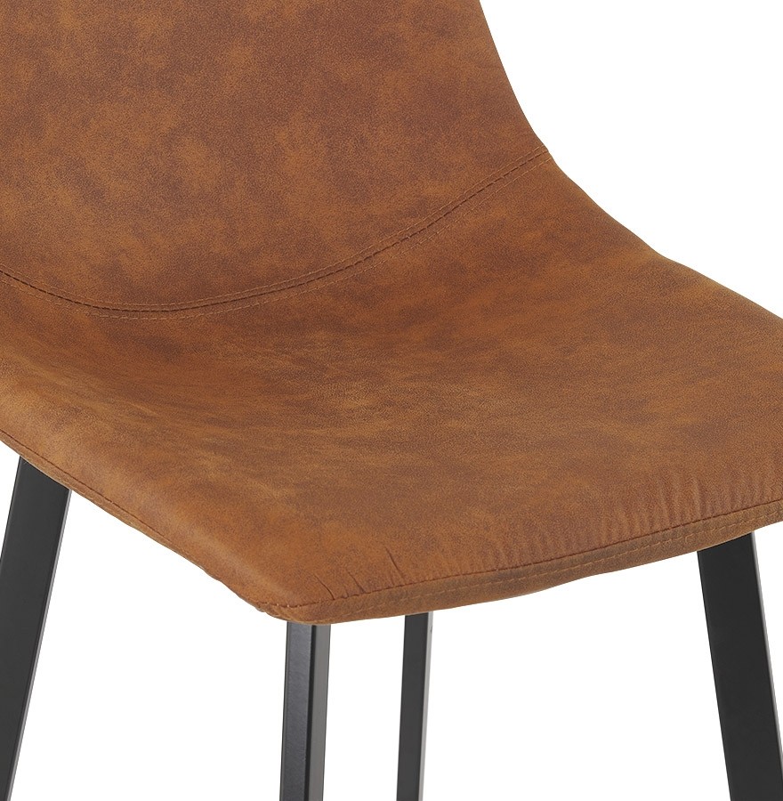 tabouret de bar en microfibre brune FUJI