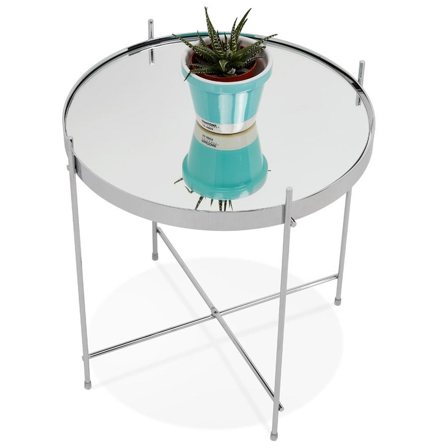 Table d'appoint pliable couleur chrome