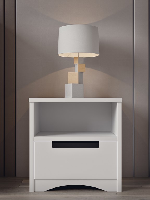 Chevet blanc Classic 1 tiroir 1 niche