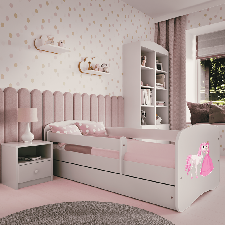 Lit enfant princesse et cheval blanc