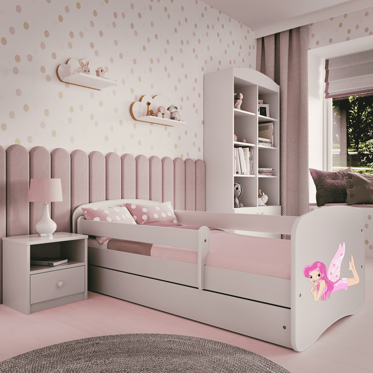 Lit enfant fée blanche avec ailes