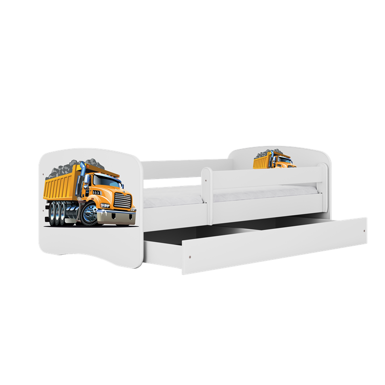 Lit enfant camion blanc avec tiroir