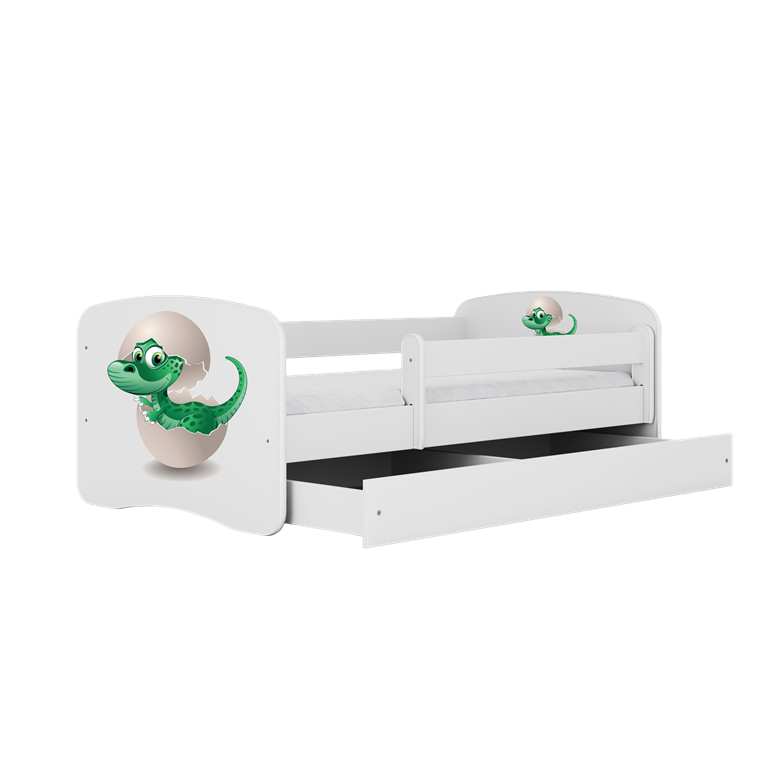 Lit enfant bébé dinosaure avec tiroir et matelas