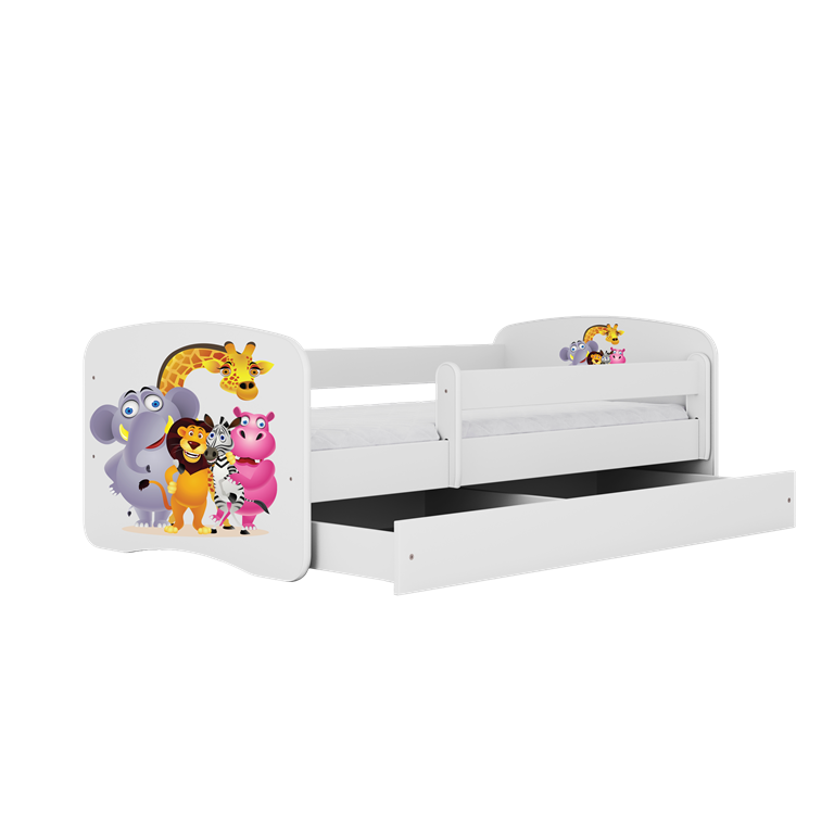 Lit enfant zoo blanc avec tiroir