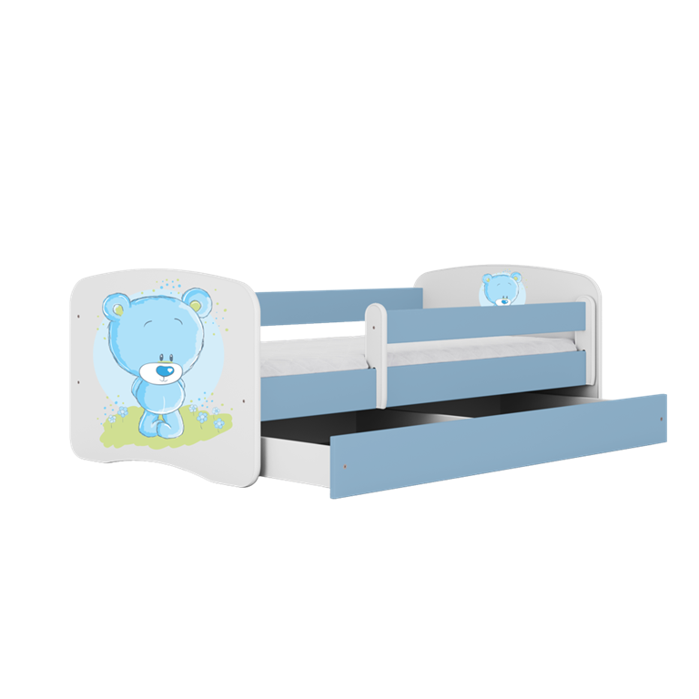 Lit enfant bleu teddybear bleu avec tiroir