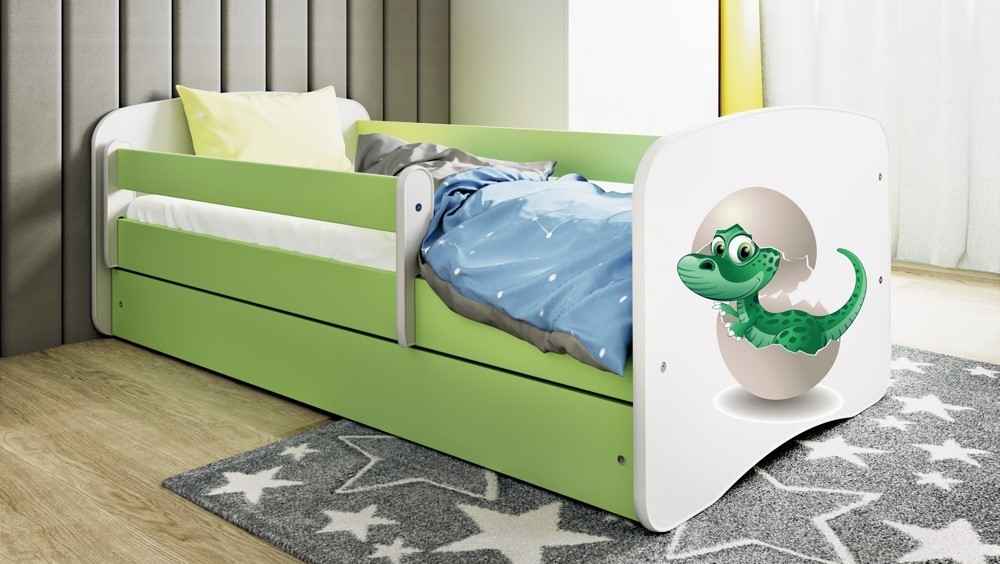 Lit enfant vert bébé dino