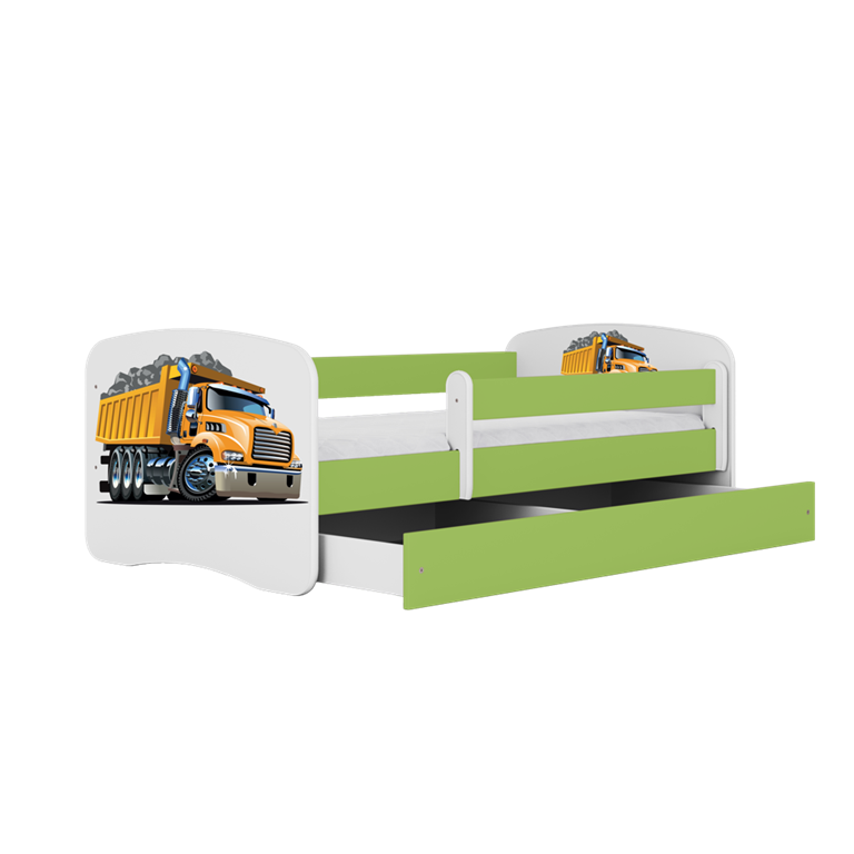 Lit enfant camion vert avec tiroir