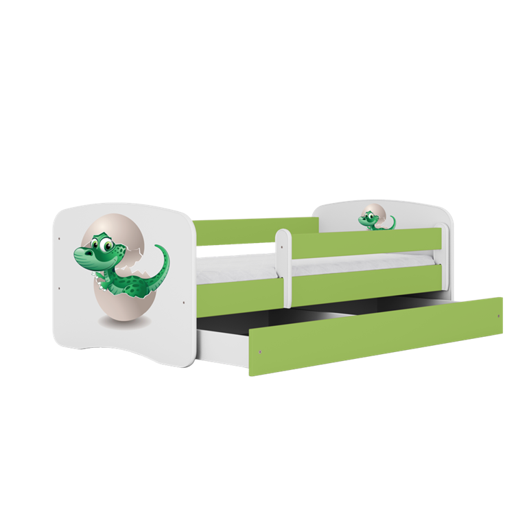 lit enfant dinosaure vert avec matelas