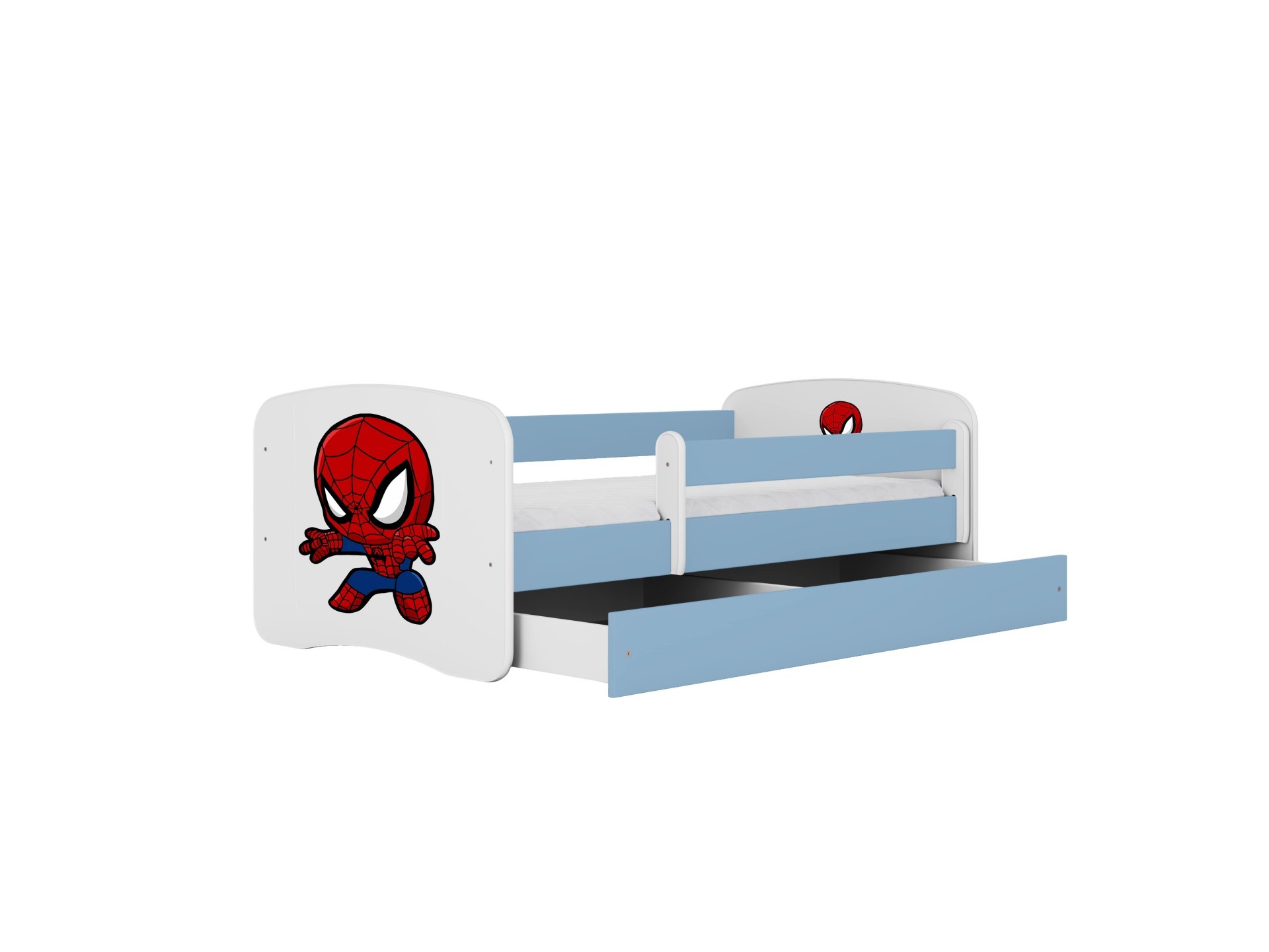 Lit enfant Spiderman bleu avec tiroir et matelas