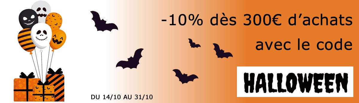 Pour Halloween, profitez de 10% de réduction sur nos nouveautés